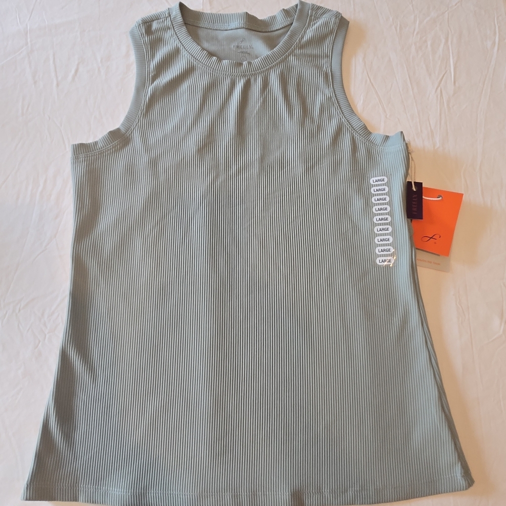 2 Ribbed Tank Scoop Neck Racerback Keyhole Size Large Haven NWT - Picture 12 of 13